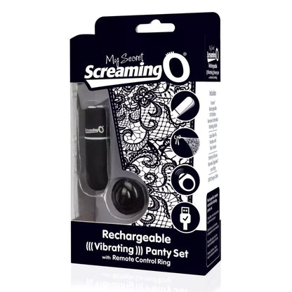 Screaming O Charged Remote-Control Intimate Panty Set Black įkraunamas