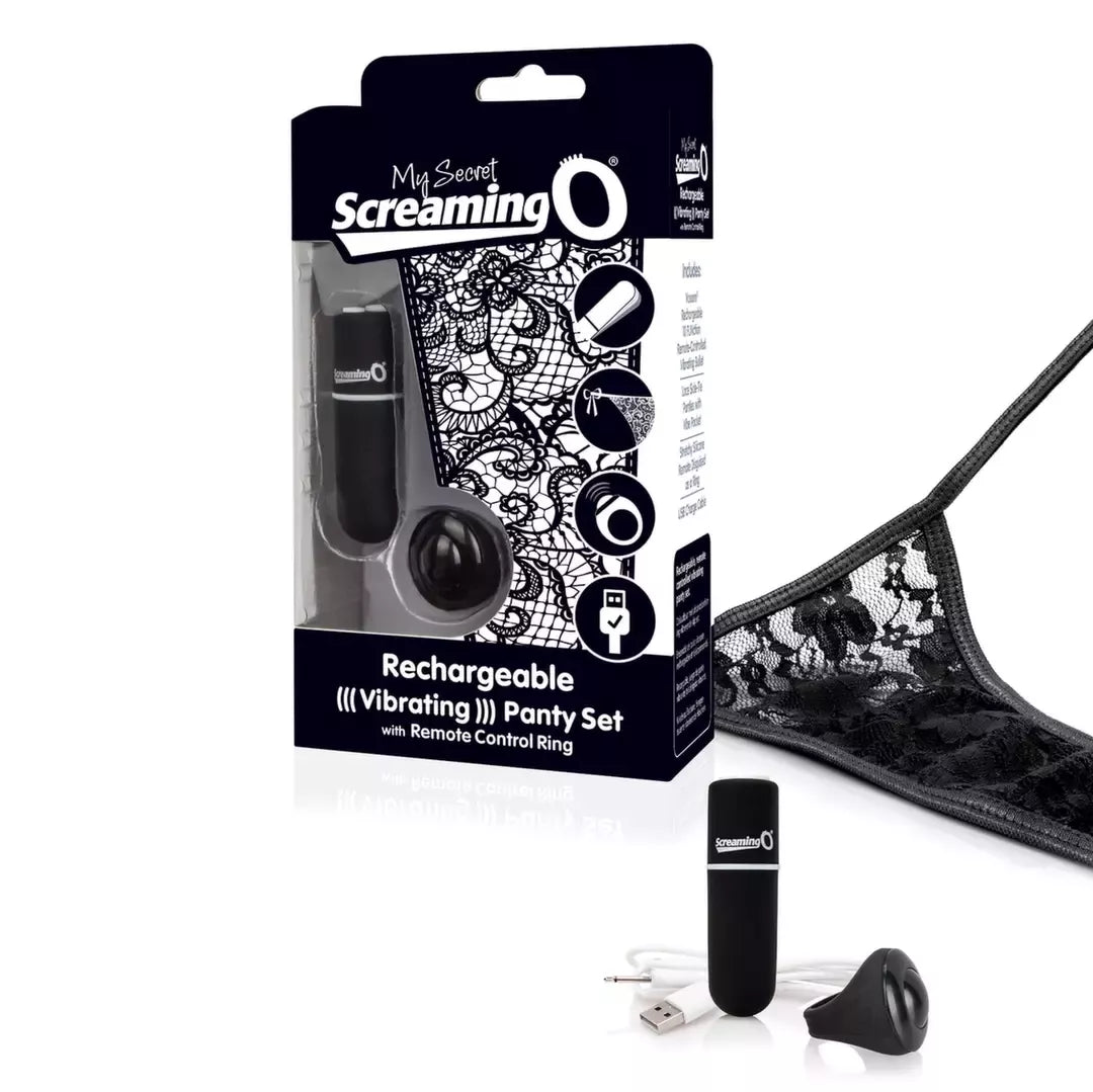 Screaming O Charged Remote-Control Intimate Panty Set Black įkraunamas