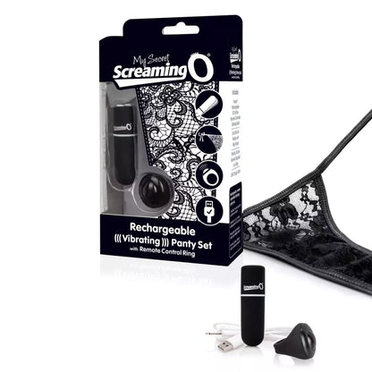Screaming O Charged Remote-Control Intimate Panty Set Black įkraunamas