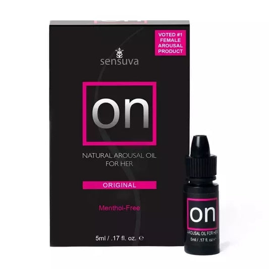 Sensuva ON Arousal Oil moterims 5 ml – natūrali botaninė formulė