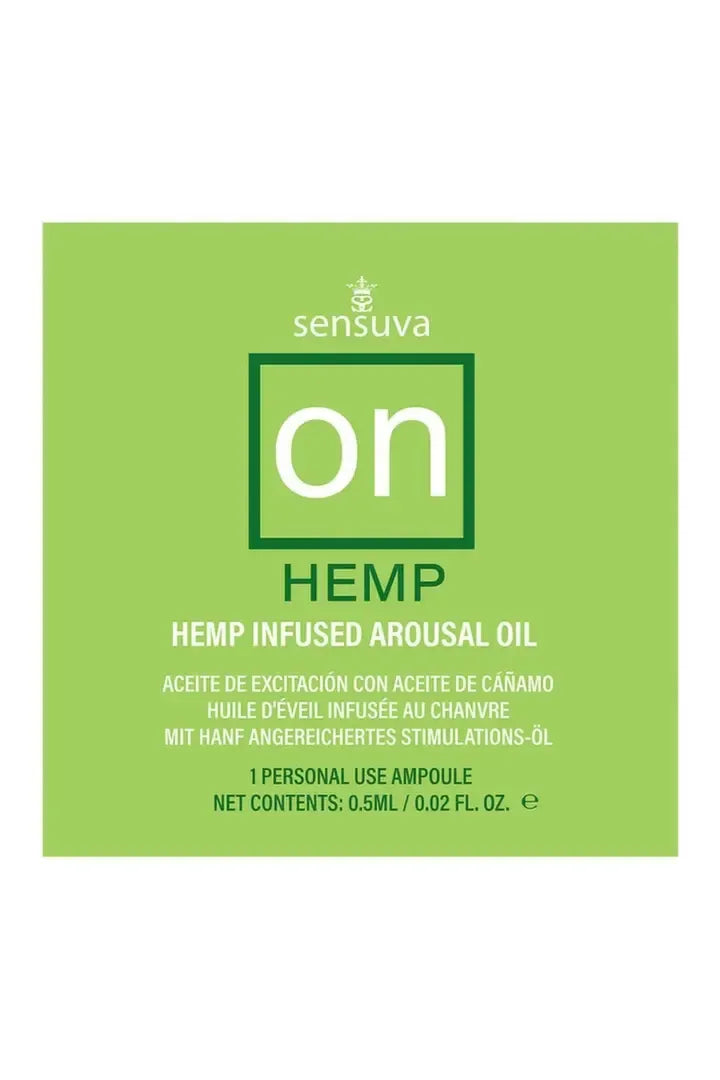 Sensuva ON Hemp jaudinantis aliejus vienkartinėje ampulėje – augalinė formulė, 3 ml