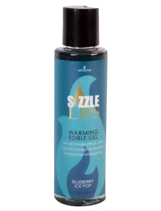 Sensuva Sizzle Lips valgoamasis šildomasis gelis Blueberry Ice Pop 125 ml