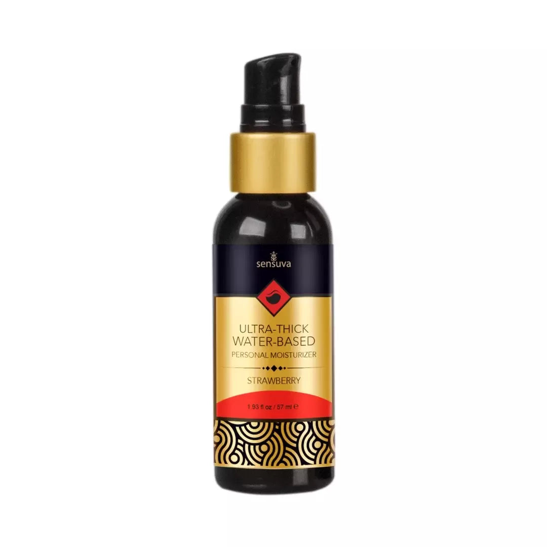 Sensuva Ultra-Thick vandens pagrindu pagamintas drėkiklis su braškių aromatu, 57 ml