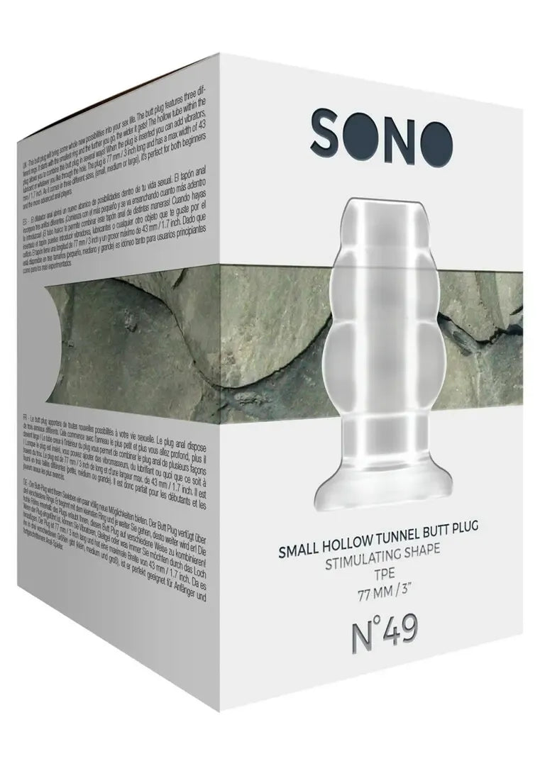 Shots No.49 tuščiaviduris analinis kamštis Small – silikoninis, 77 mm, juodas