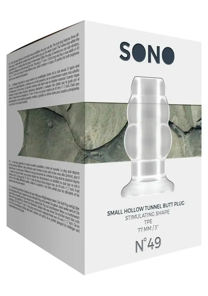 Shots No.49 tuščiaviduris analinis kamštis Small – silikoninis, 77 mm, juodas