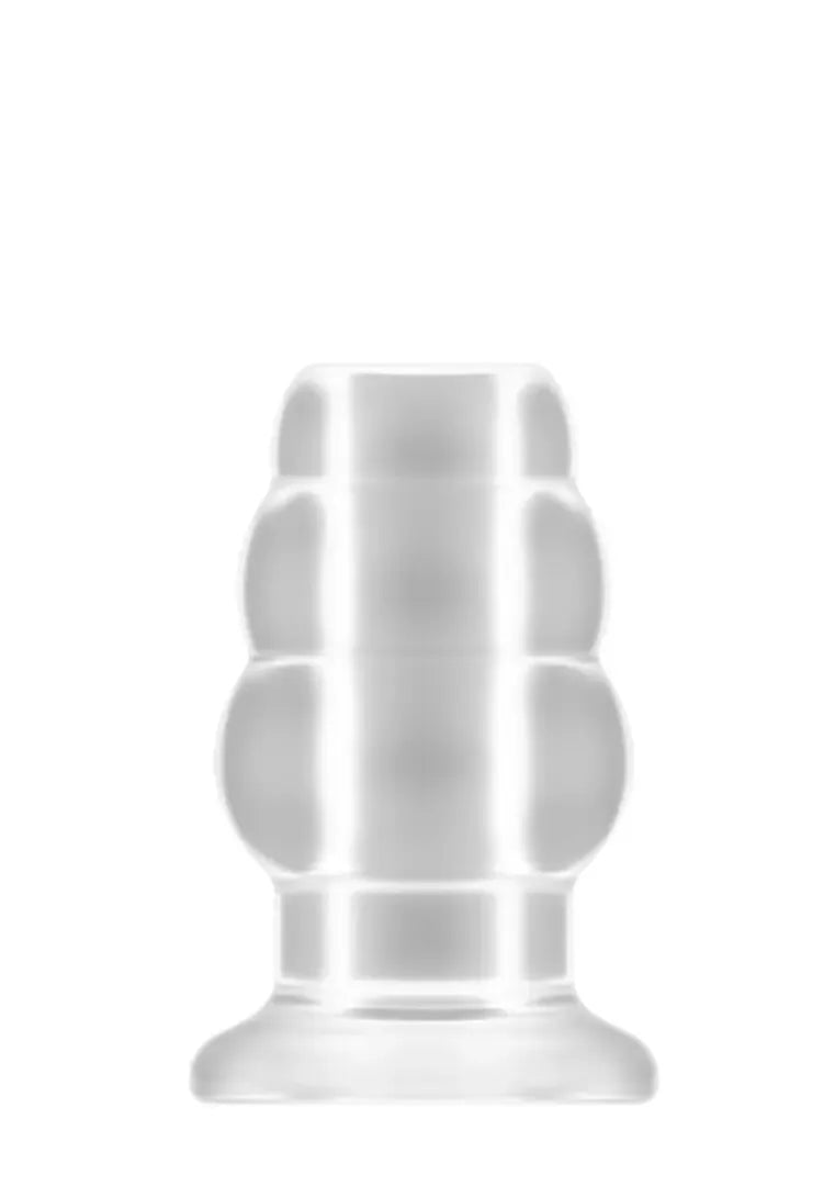 Shots No.49 tuščiaviduris analinis kamštis Small – silikoninis, 77 mm, juodas