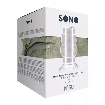 Shots No.50 Hollow Tunnel Anal Plug Medium 102mm juodas silikoninis analinis kaištis