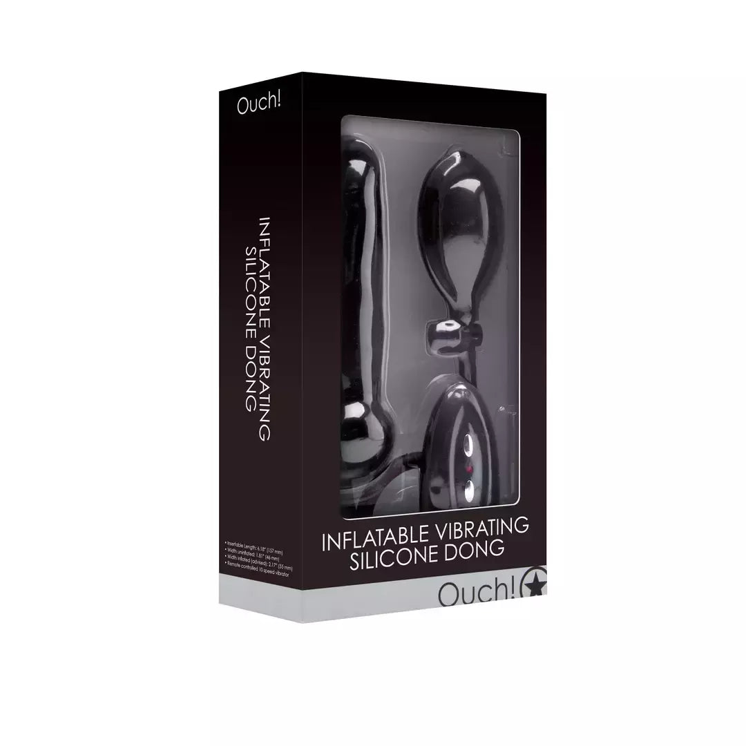 Shots pripučiamas vibruojantis silikoninis intymus prietaisas, juodos spalvos, 22 cm