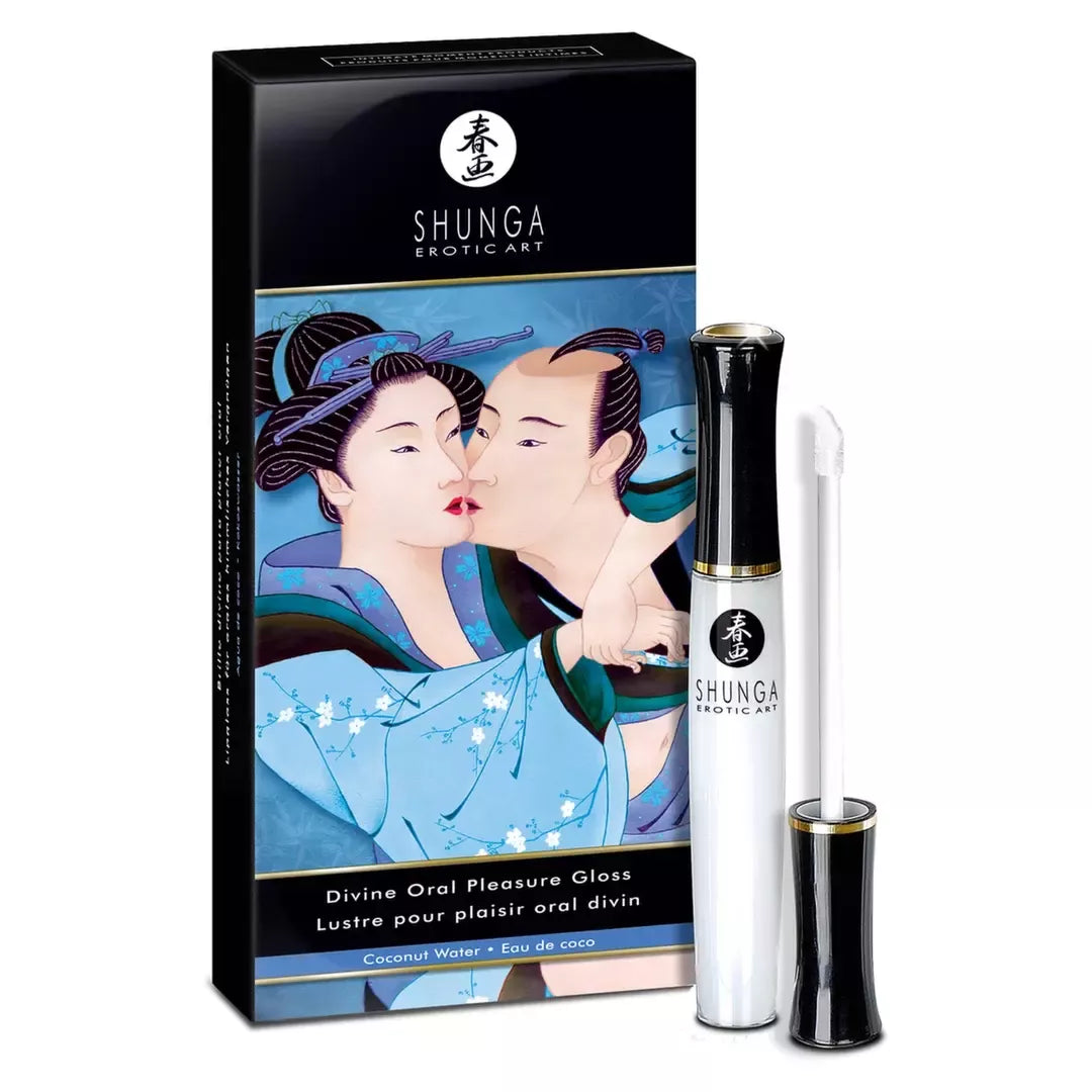 Shunga Divine Oral Pleasure Gloss Coconut Water 10ml – Šildantis ir vėsinantis poveikis