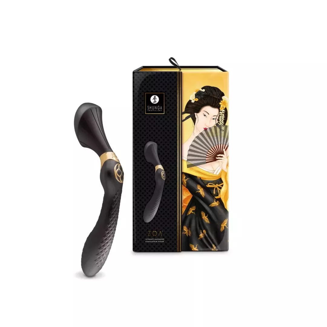 Shunga ZOA Black intymus kelių zonų vibracinis masažuoklis 27 cm