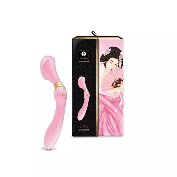 Shunga Zoa Light Pink intymio masažo prietaisas, ergonomiškas, 270 mm