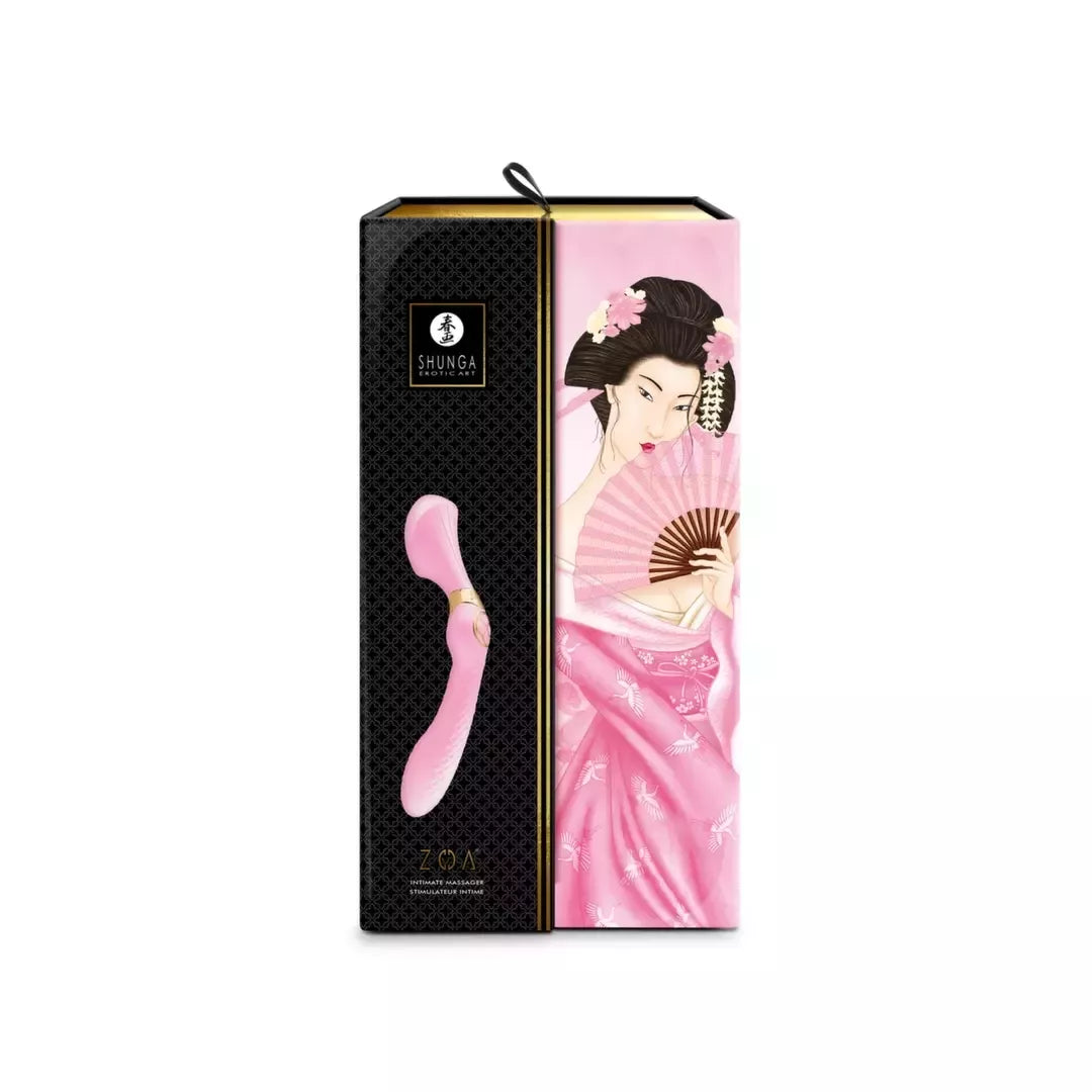 Shunga Zoa Light Pink intymio masažo prietaisas, ergonomiškas, 270 mm