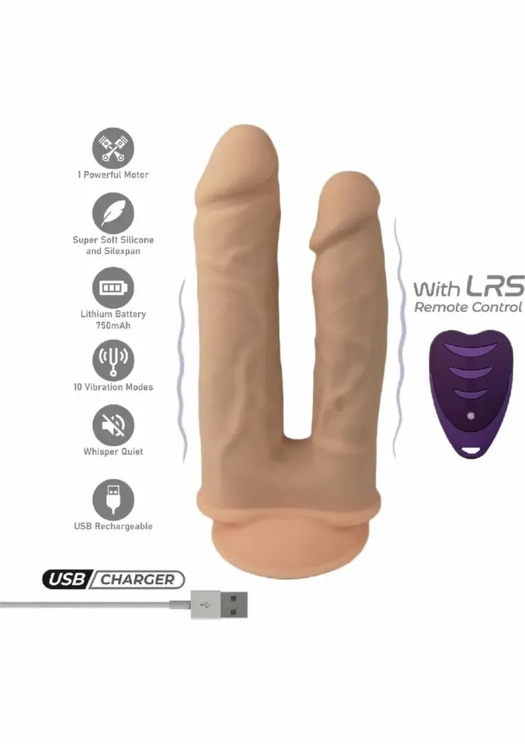 Silex-D Duo vibruojanti silikoninė sistema 7" + 8" su nuotolinio valdymo pulteliu, USB, juoda