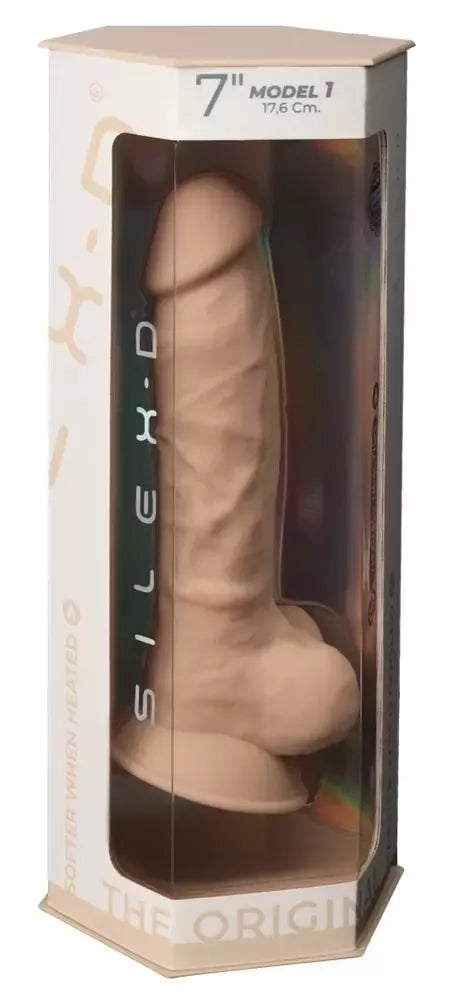 SilexD Model 1 lankstus intymus prietaisas su silikono danga 18,8 cm, smėlio spalvos