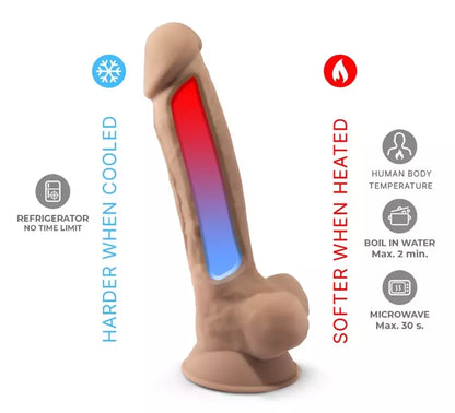SilexD Model 1 lankstus intymus prietaisas su silikono danga 18,8 cm, smėlio spalvos