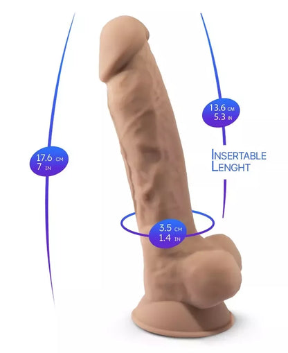 SilexD Model 1 lankstus intymus prietaisas su silikono danga 18,8 cm, smėlio spalvos