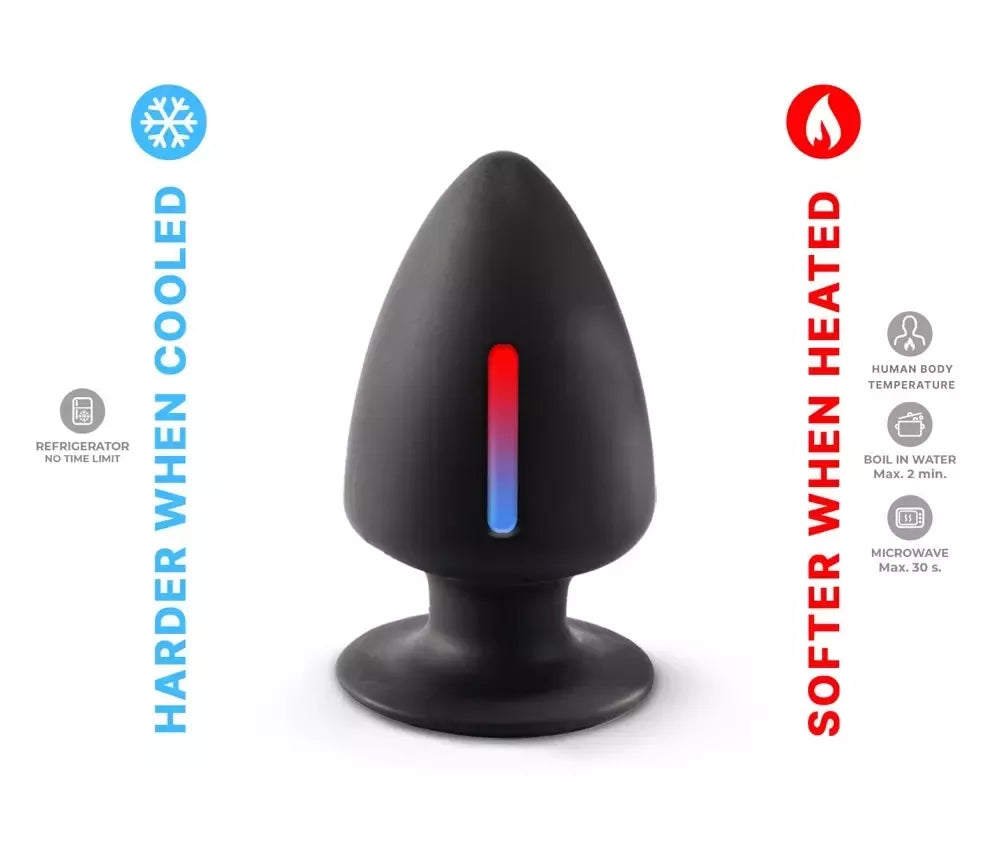 SilexD Premium Silicone Plug L – temperatūriniai pojūčiai, 13 cm, juodas