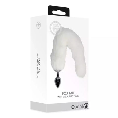 Sinner Gear Fox Tail Plug White – metalinis aksesuaras su dirbtinio kailio uodega