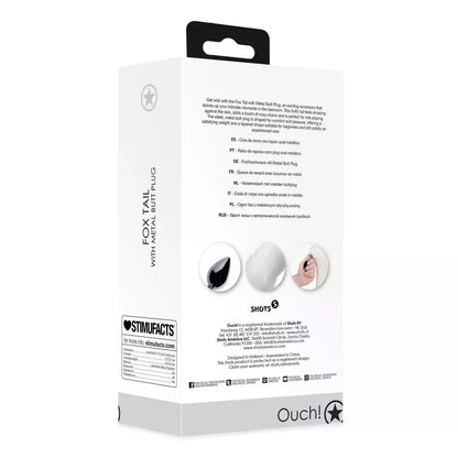 Sinner Gear Fox Tail Plug White – metalinis aksesuaras su dirbtinio kailio uodega