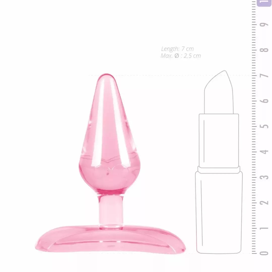 Sinner Gear rožinis drugelio formos mini analinis kaištis su siurbtuku, 7 cm, TPE