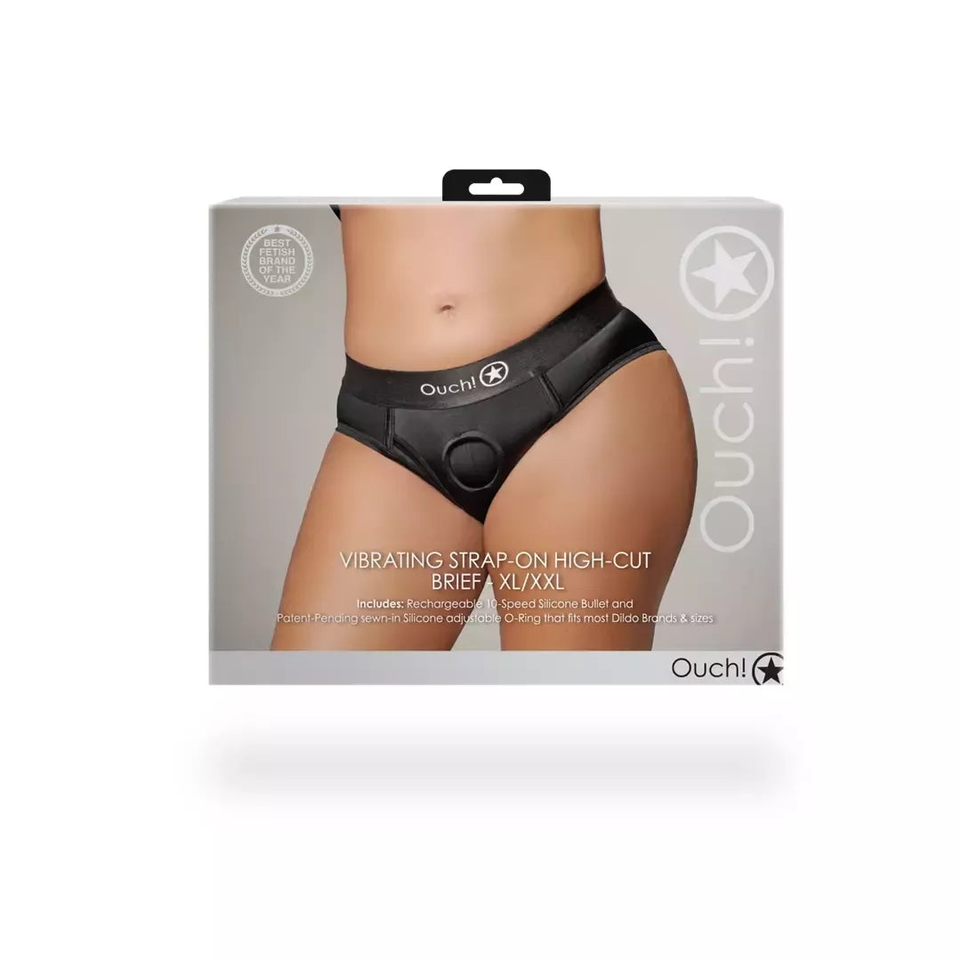 Sinner Gear vibruojančios aukštakulnės diržinės kelnaitės XL/XXL, juodos, įkraunamos