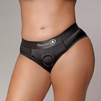 Sinner Gear vibruojančios aukštakulnės diržinės kelnaitės XL/XXL, juodos, įkraunamos