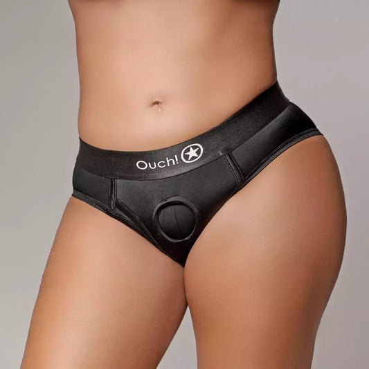 Sinner Gear vibruojančios aukštakulnės diržinės kelnaitės XL/XXL, juodos, įkraunamos