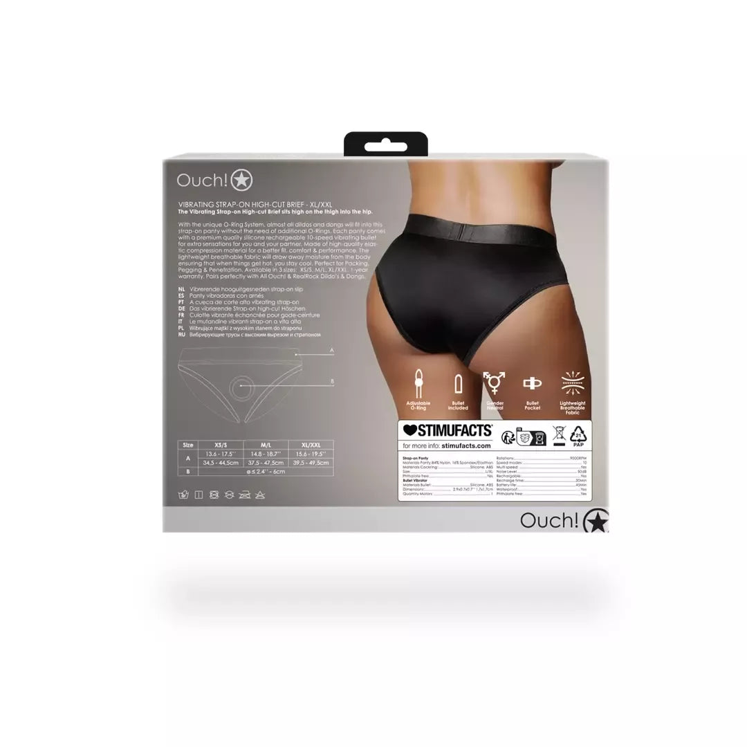Sinner Gear vibruojančios aukštakulnės diržinės kelnaitės XL/XXL, juodos, įkraunamos