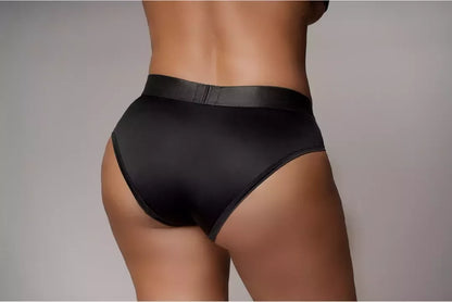 Sinner Gear vibruojančios aukštakulnės diržinės kelnaitės XL/XXL, juodos, įkraunamos