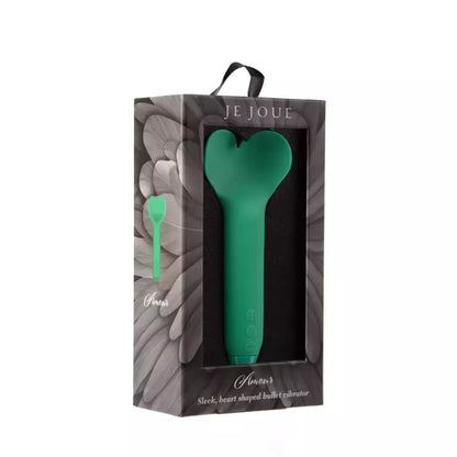 Širdelės formos vibratorius Je Joue Amour Green, įkraunamas USB