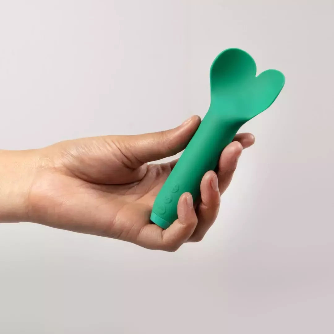 Širdelės formos vibratorius Je Joue Amour Green, įkraunamas USB