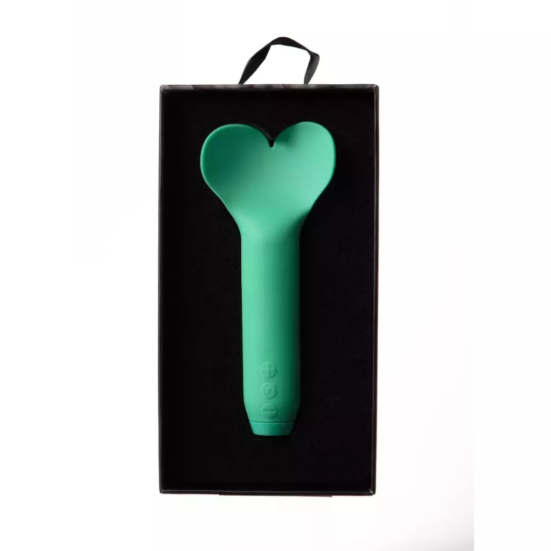 Širdelės formos vibratorius Je Joue Amour Green, įkraunamas USB