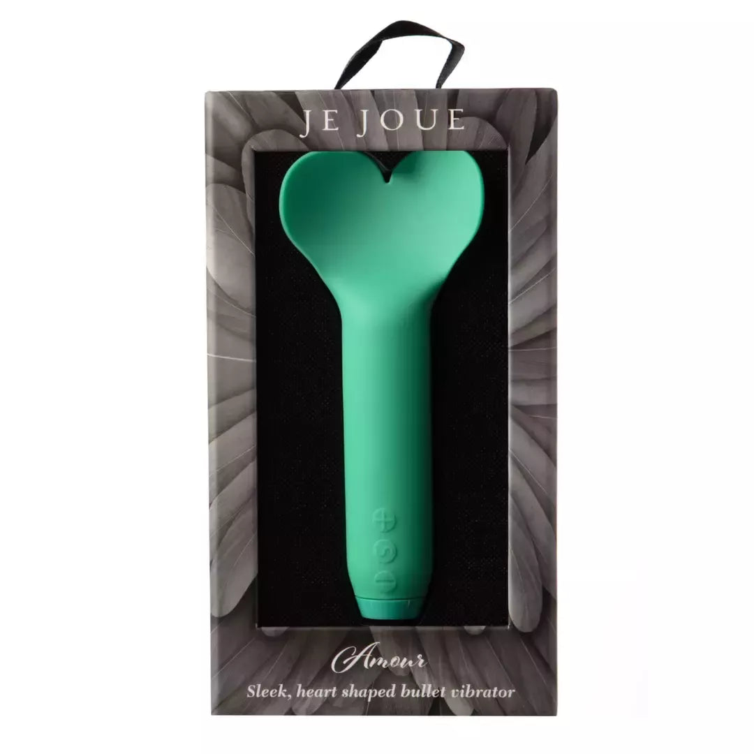 Širdelės formos vibratorius Je Joue Amour Green, įkraunamas USB