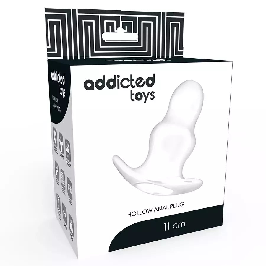 Skaidrus vidutinio dydžio analinis dilatorius Addicted Toys 9,5 cm, TPE sistema