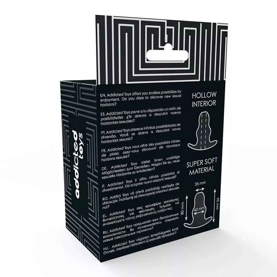 Skaidrus vidutinio dydžio analinis dilatorius Addicted Toys 9,5 cm, TPE sistema