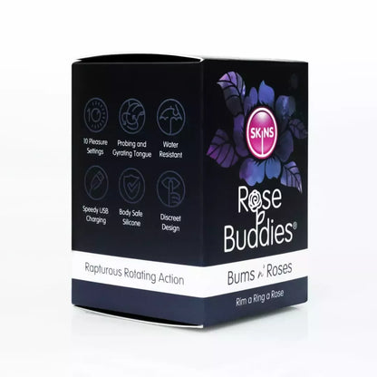 Skins Rose Buddies Bums N Roses besisukantis analinis vibratorius, juodas