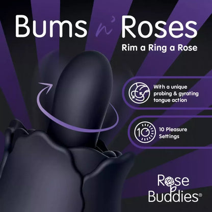 Skins Rose Buddies Bums N Roses besisukantis analinis vibratorius, juodas