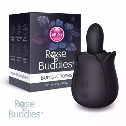 Skins Rose Buddies Bums N Roses besisukantis analinis vibratorius, juodas