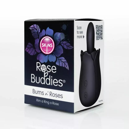 Skins Rose Buddies Bums N Roses besisukantis analinis vibratorius, juodas