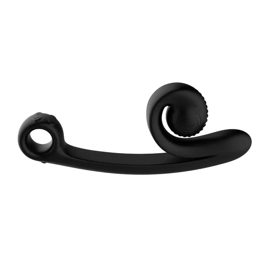 Snail Vibe Curve Black – silikoninis asmeninis masažuoklis su dviem varikliais