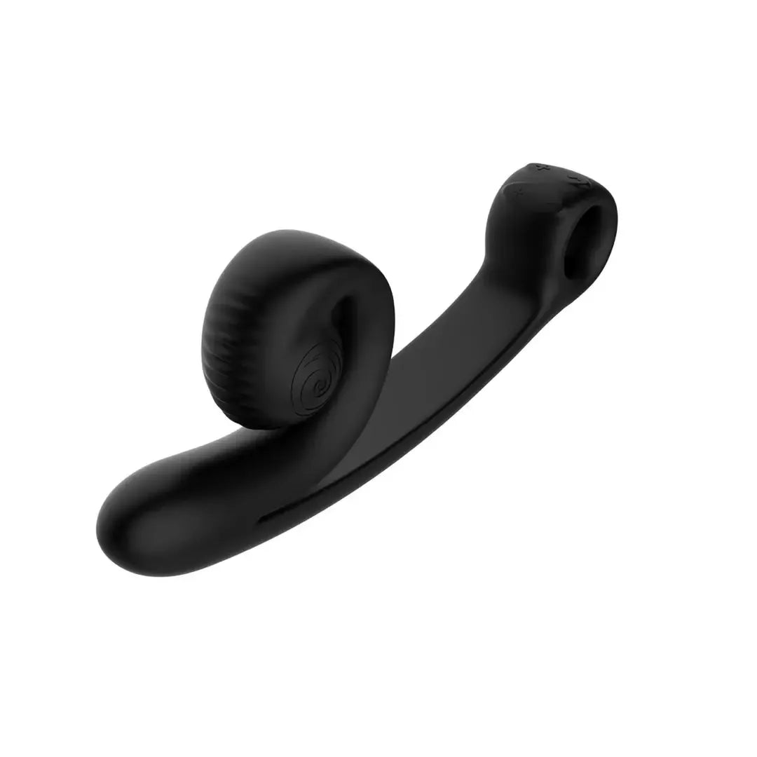 Snail Vibe Curve Black – silikoninis asmeninis masažuoklis su dviem varikliais