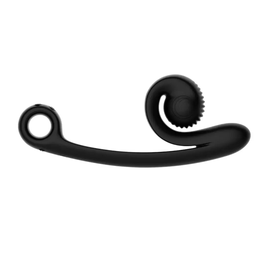 Snail Vibe Curve Black – silikoninis asmeninis masažuoklis su dviem varikliais