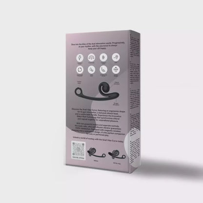 Snail Vibe Curve Black – silikoninis asmeninis masažuoklis su dviem varikliais