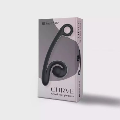 Snail Vibe Curve Black – silikoninis asmeninis masažuoklis su dviem varikliais