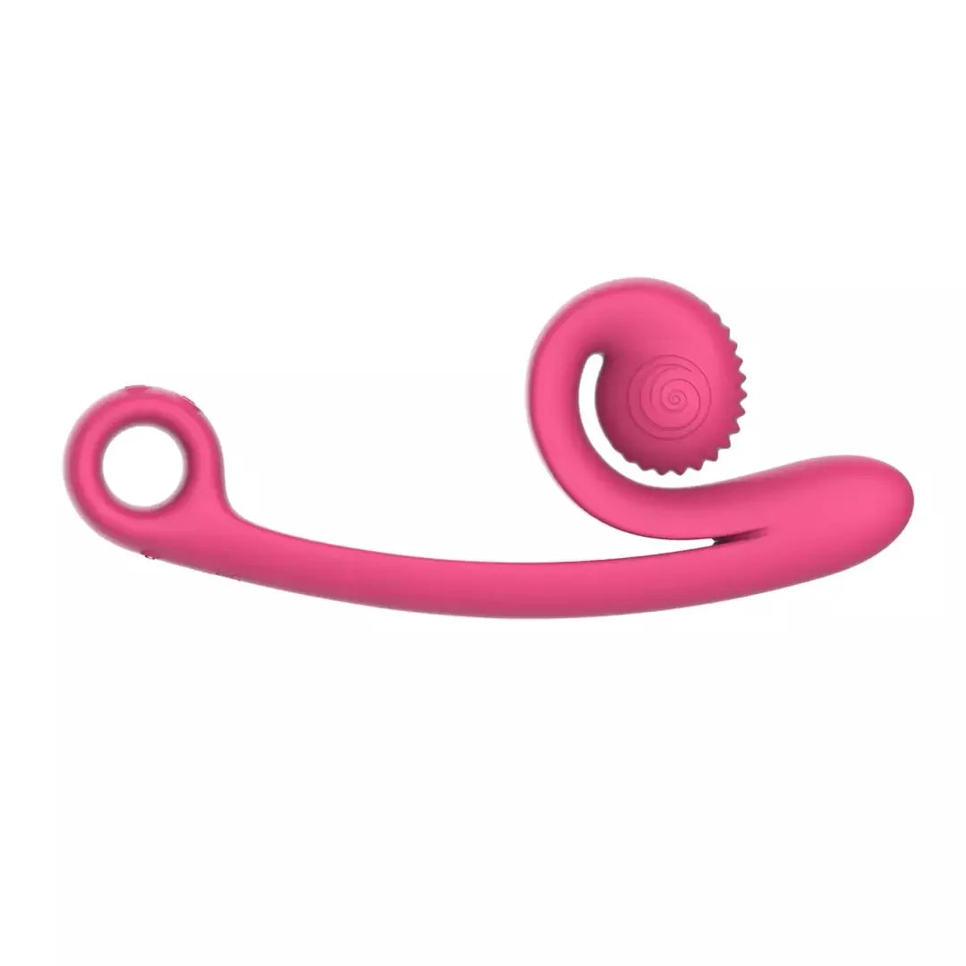 Snail Vibe Curve ergonomiškas dviejų variklių įkraunamas intymus masažuoklis, rožinis