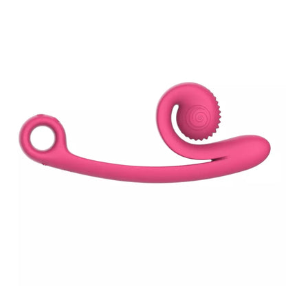 Snail Vibe Curve ergonomiškas dviejų variklių įkraunamas intymus masažuoklis, rožinis