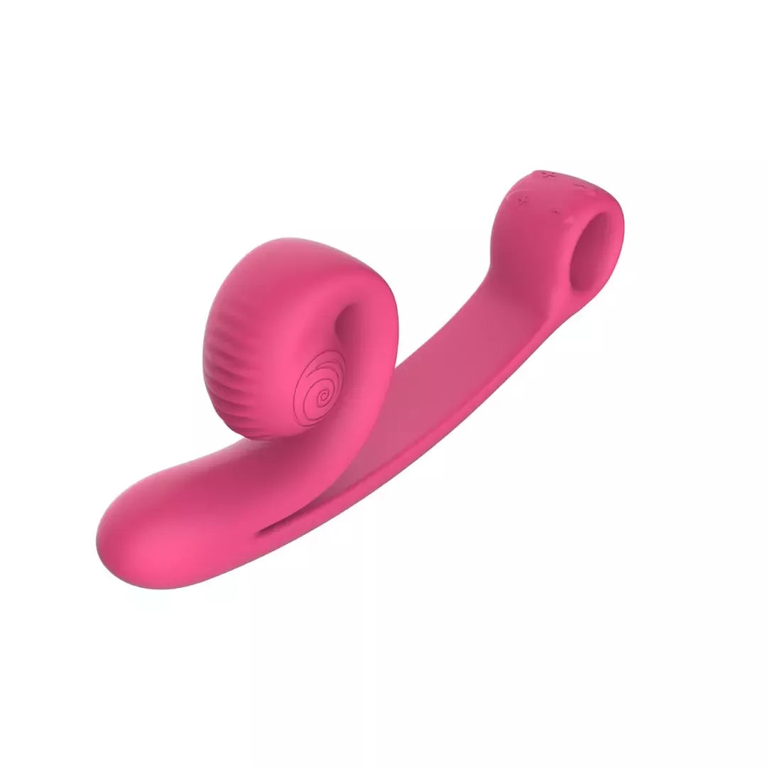 Snail Vibe Curve ergonomiškas dviejų variklių įkraunamas intymus masažuoklis, rožinis