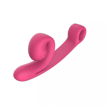 Snail Vibe Curve ergonomiškas dviejų variklių įkraunamas intymus masažuoklis, rožinis