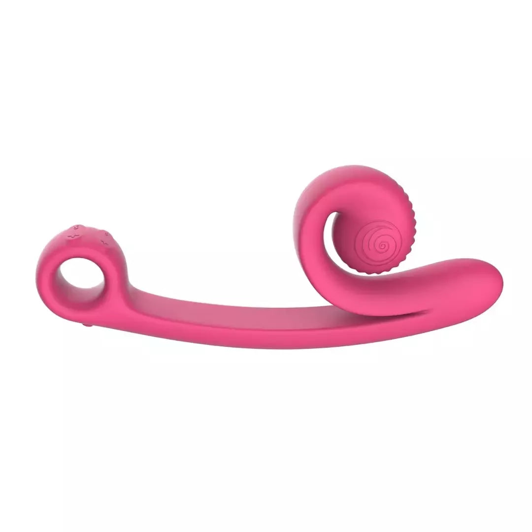 Snail Vibe Curve ergonomiškas dviejų variklių įkraunamas intymus masažuoklis, rožinis
