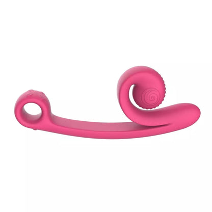 Snail Vibe Curve ergonomiškas dviejų variklių įkraunamas intymus masažuoklis, rožinis